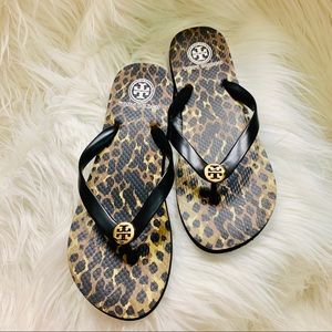 Tory Burch Leopard Print Flip Flops // Size 8